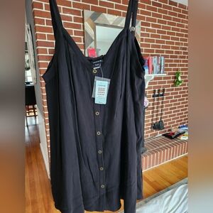 Torrid Black Sleeveless Button-Down Blouse